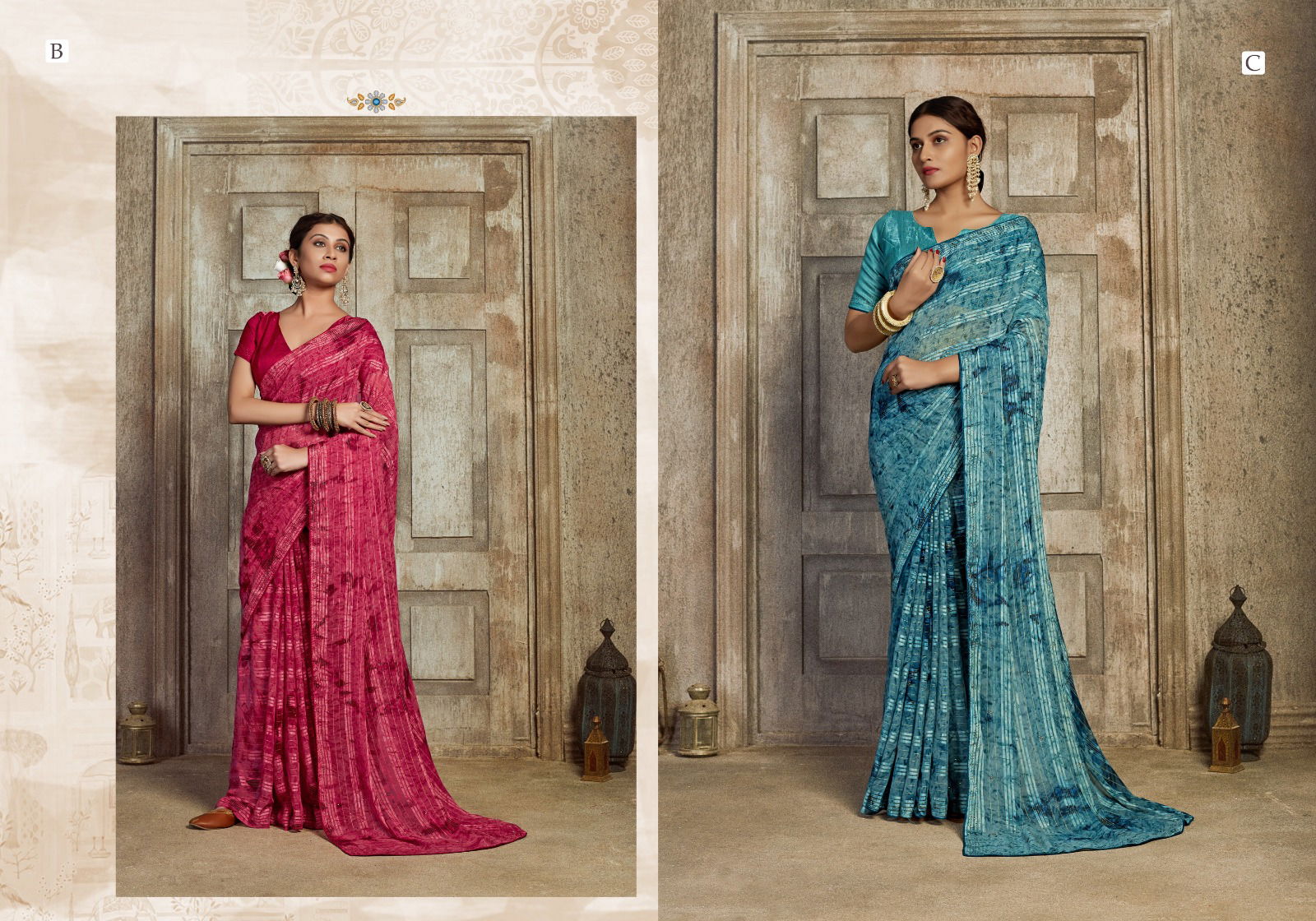 Prisma By Ynf Georgette Printed Sarees Catalog
